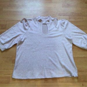 Women’s Pink Keyhole Mock Neck Sweater sz 2X